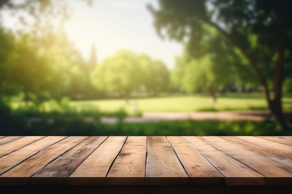 Park table wood architecture. AI generated Image by rawpixel.