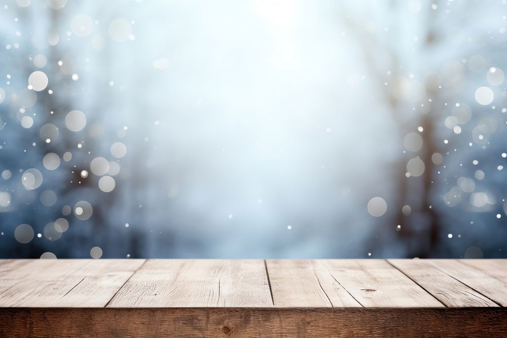 White and winter bokeh wood backgrounds outdoors. 