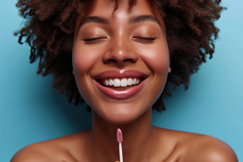 African american woman teeth smile skin.
