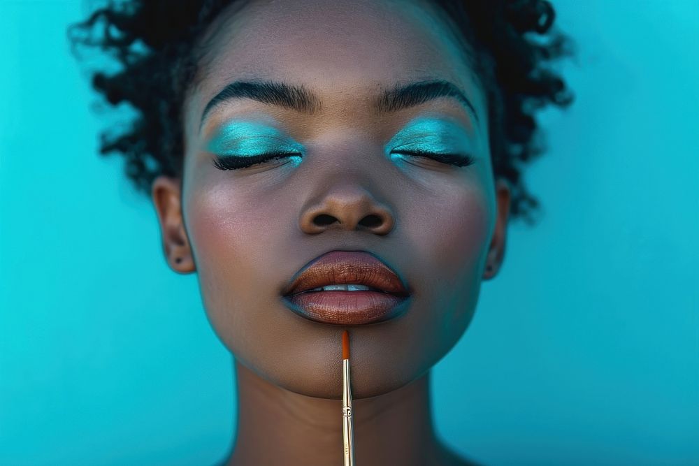 African american woman cosmetics adult eye.
