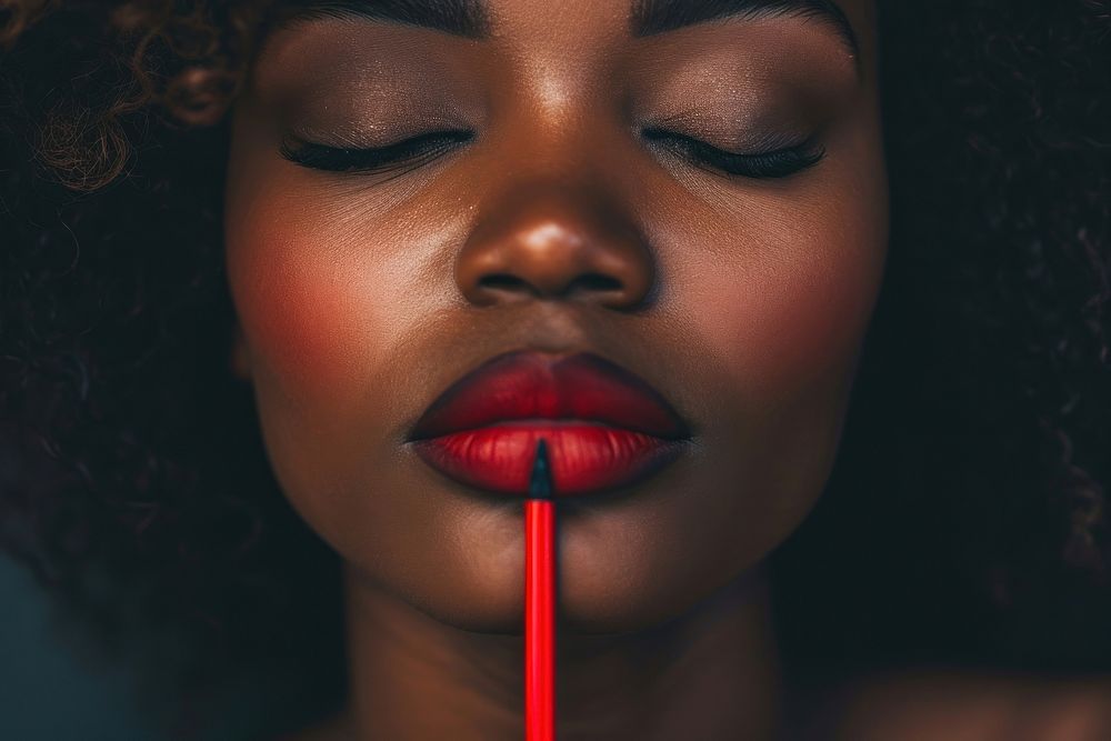 African american woman skin red refreshment.