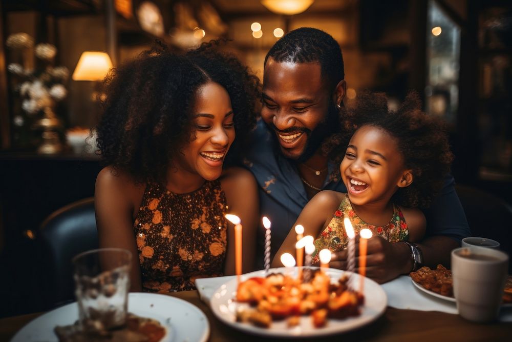 Black girl birthday parent people.