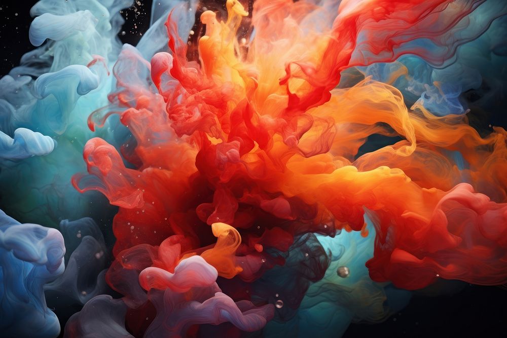 Fantasy underwater nebula flowing painting pattern motion.
