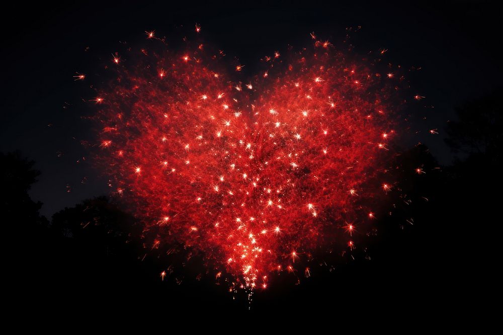 Shape of a heart fireworks astronomy outdoors.