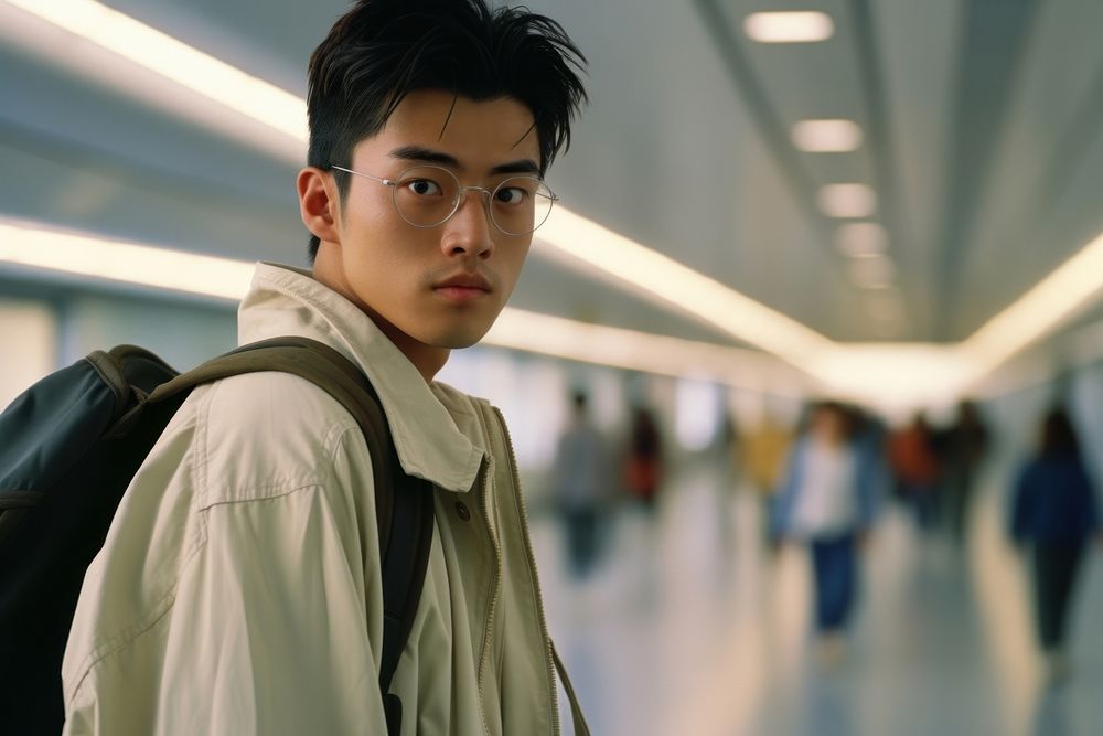Asian man at airport photography portrait adult.