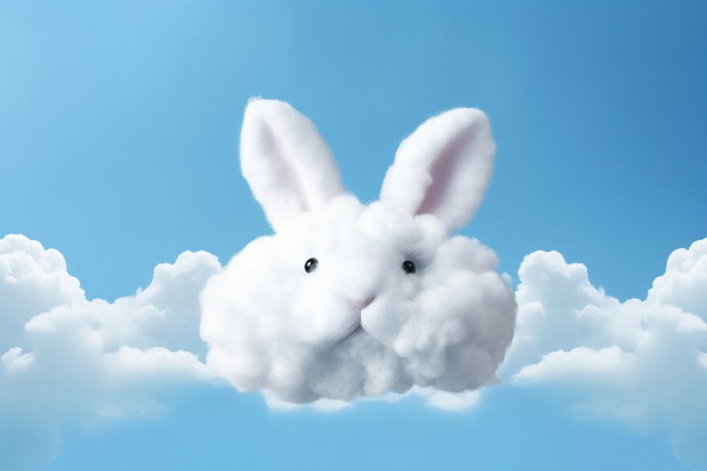 Rabbit shaped as a cloud outdoors animal mammal.