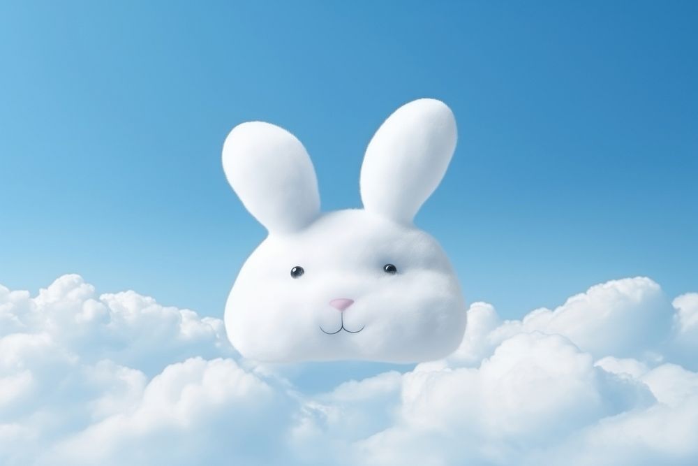 Rabbit shaped is a cloud outdoors animal mammal.
