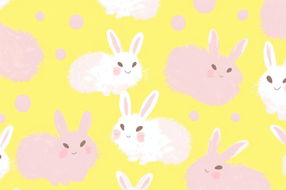  Rabbit pattern backgrounds animal. AI generated Image by rawpixel.