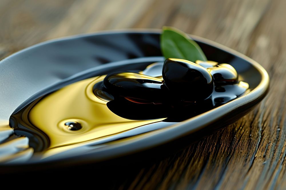 Balsamic vinegar in olive oil food refreshment freshness.