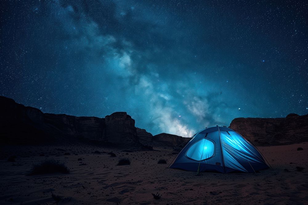Camping tent night outdoors nature.