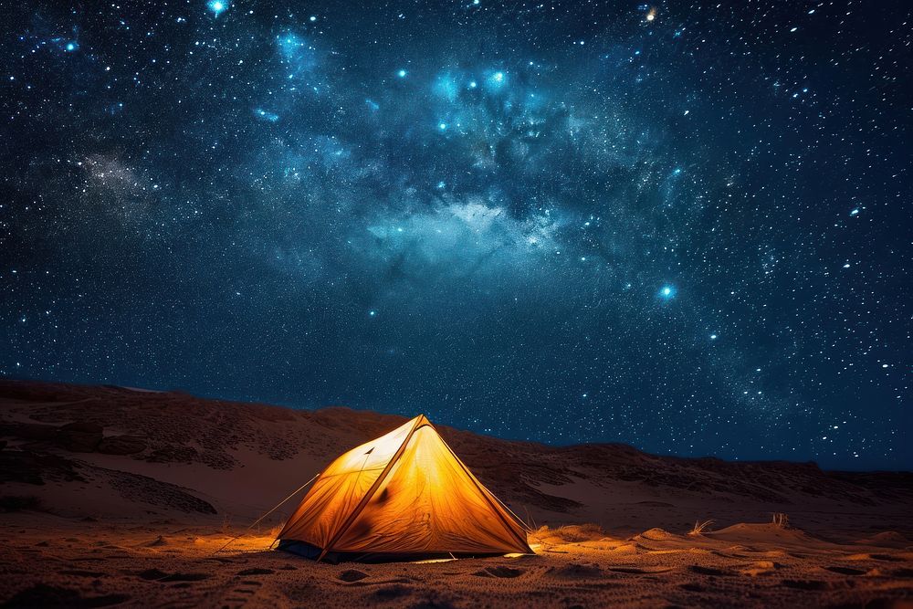 Camping tent night outdoors nature.