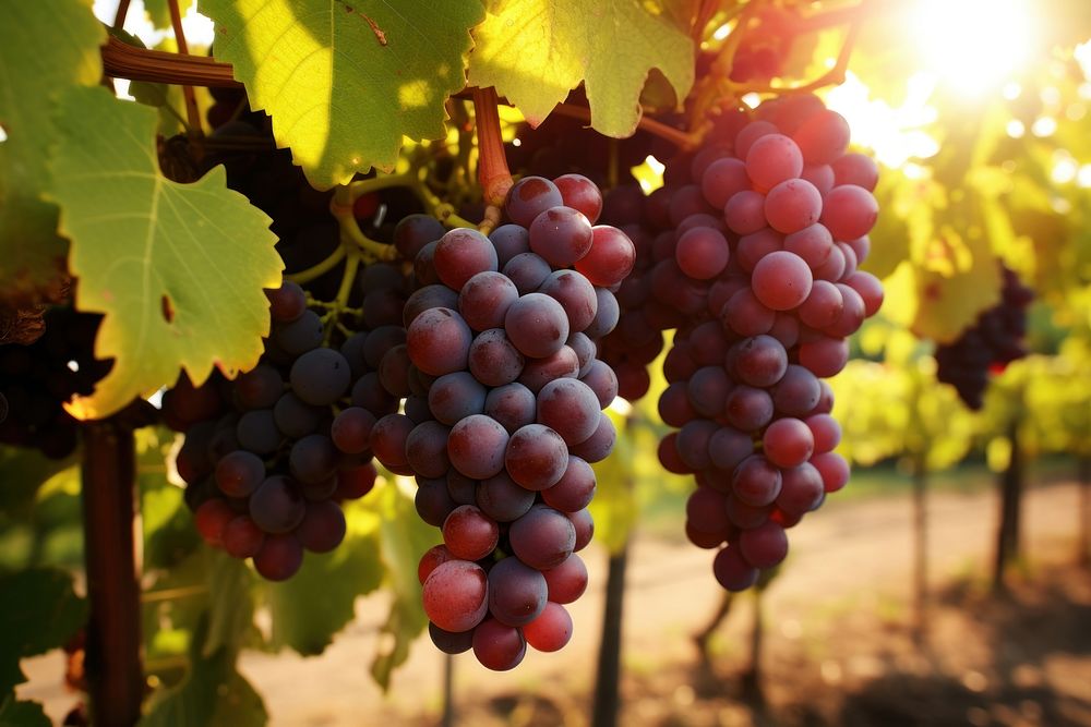 Ripe grapes vineyard outdoors nature.