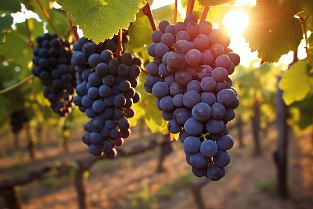 Ripe grapes vineyard outdoors nature.