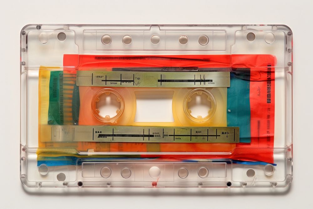Cassette tape technology equipment red.