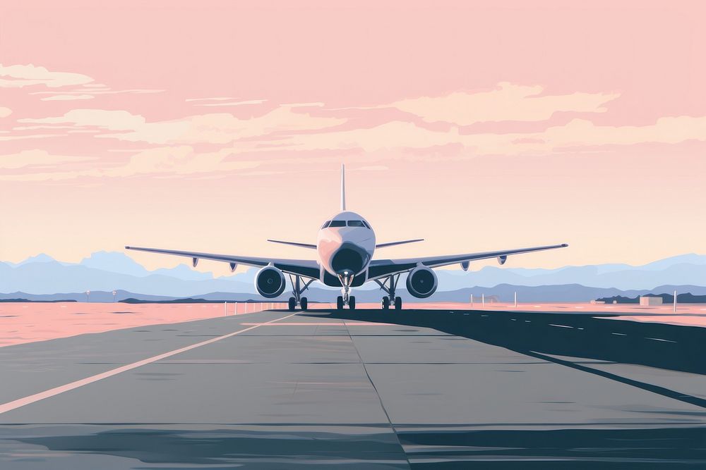 Airport runway aircraft airplane vehicle.