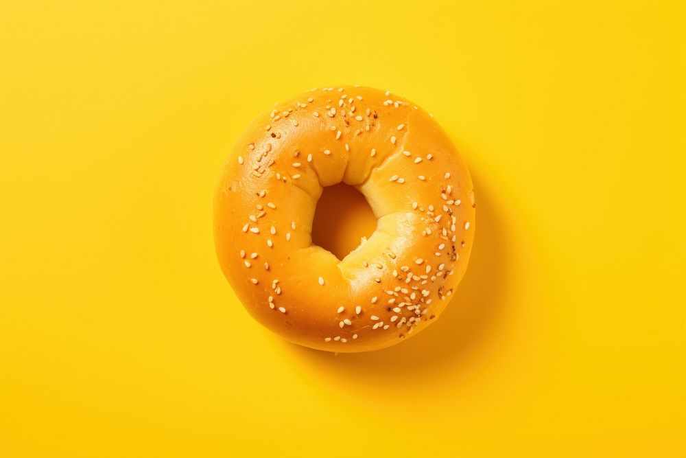 Bagel food bread still life. AI generated Image by rawpixel.