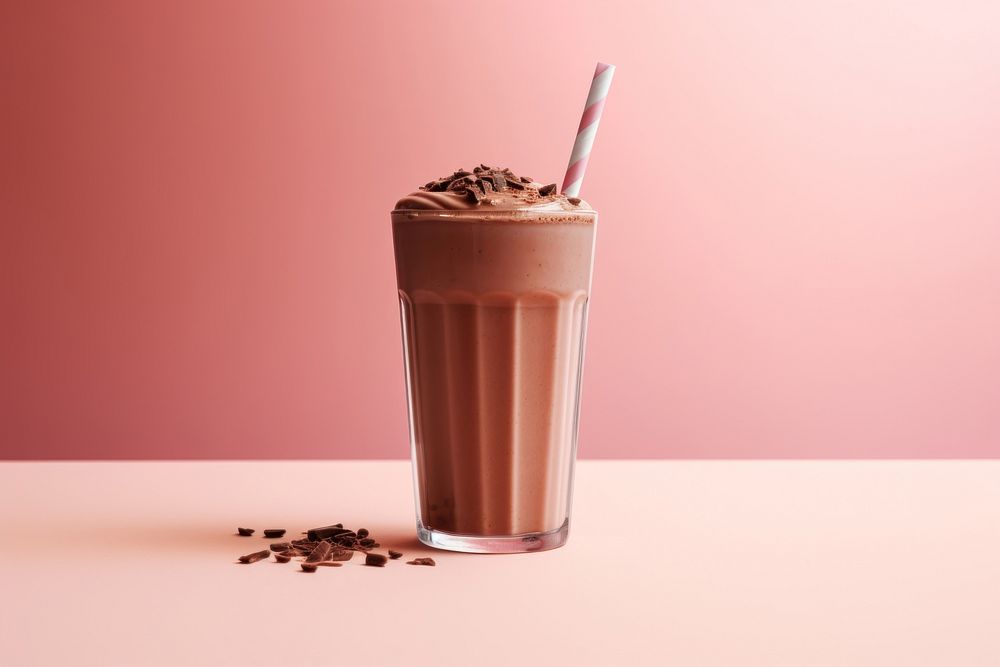 Chocolate milkshake smoothie drink food. AI generated Image by rawpixel.