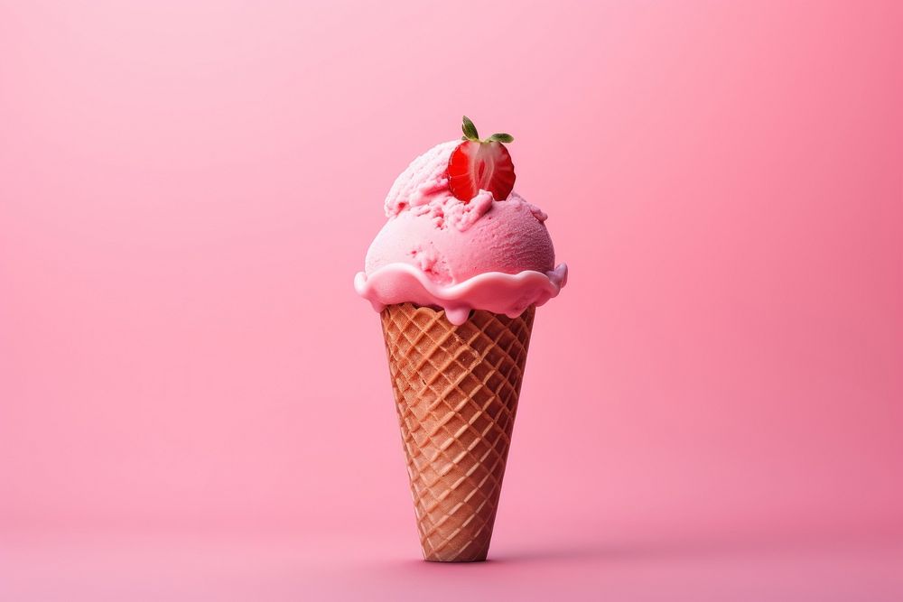 Strawberry icecream food dessert still life. AI generated Image by rawpixel.