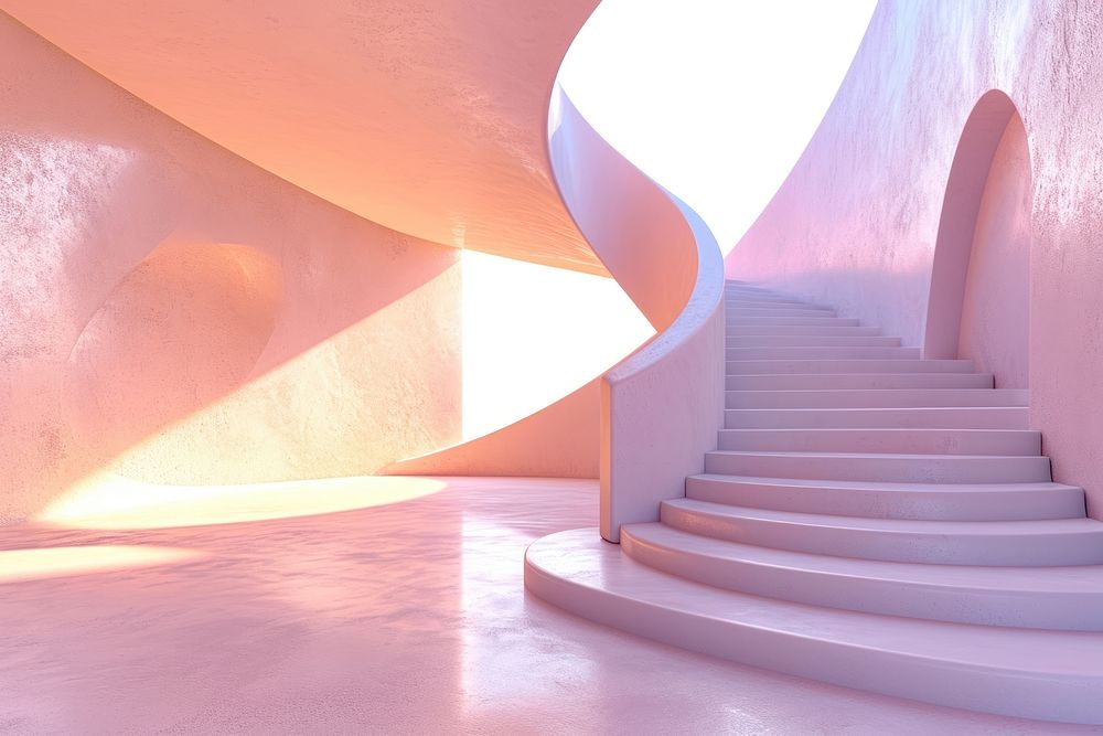 Abstract space with stairs architecture staircase sunlight.