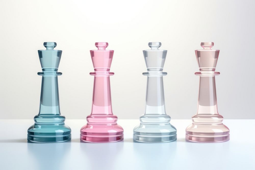 3d transparent glass style of chess chessboard drinkware strategy.