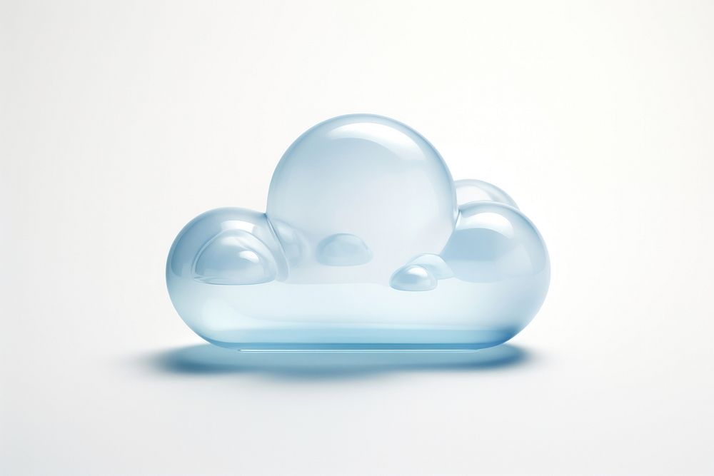 3d transparent glass style of cloud icon white simplicity floating.