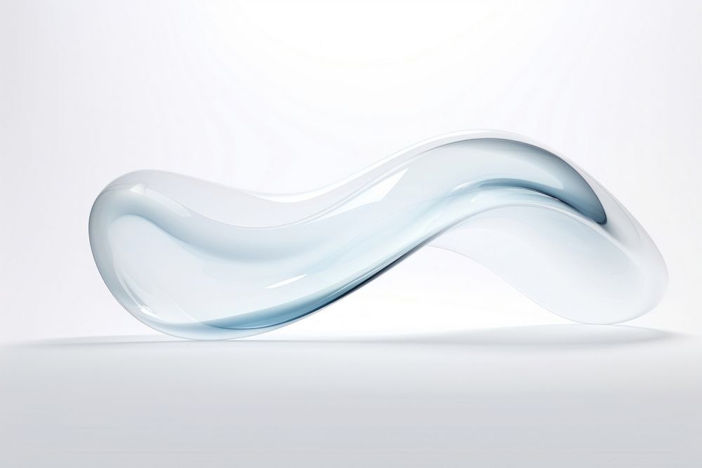 3d transparent glass style of abstract curve shape white electronics simplicity.
