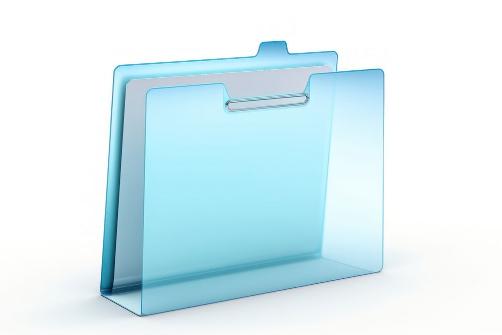 3d transparent glass style of folder icon white background rectangle letterbox.