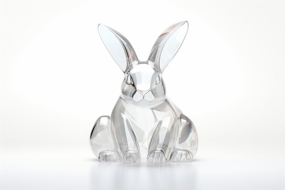 3d transparent glass style of rabbit animal mammal rodent.