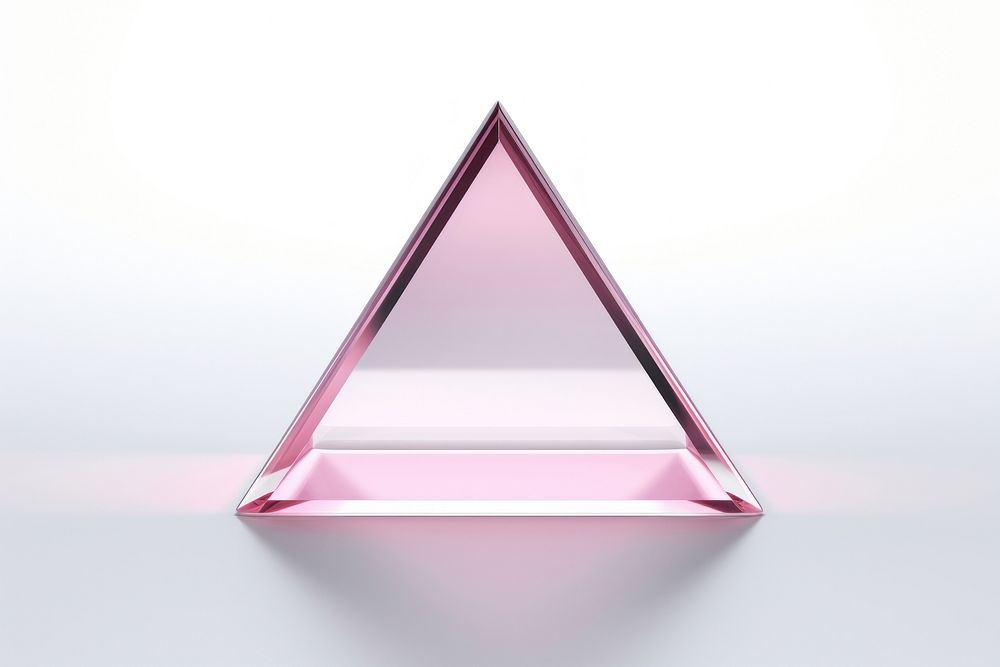 3d transparent glass style of triangle shape white background simplicity amethyst.
