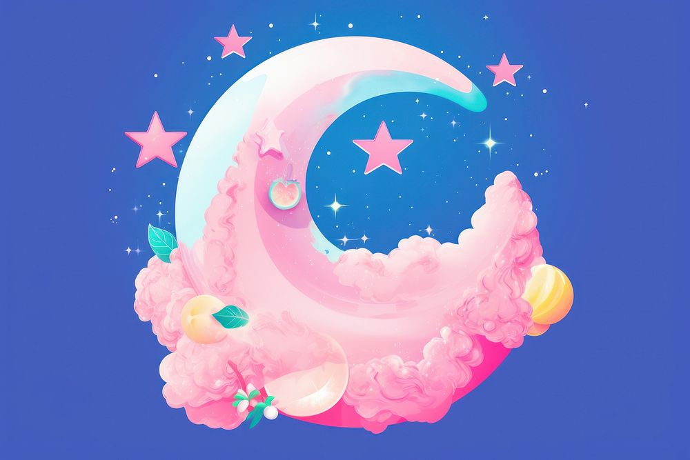 A moon astronomy night graphics. AI generated Image by rawpixel.