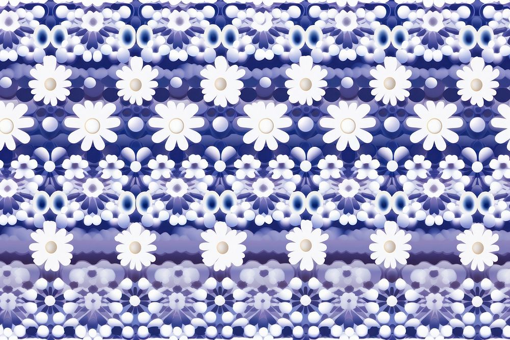 Tile pattern of chamomile backgrounds white blue.