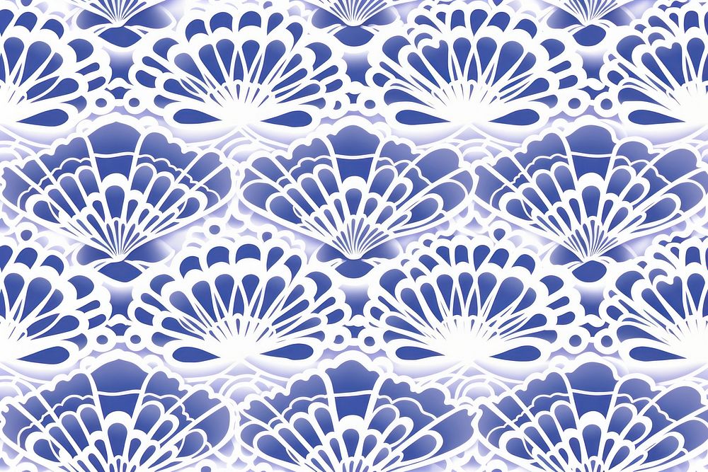 Tile pattern of seashell backgrounds blue lace.