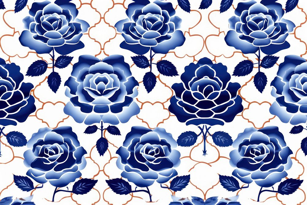 Tile pattern of rose art backgrounds porcelain.