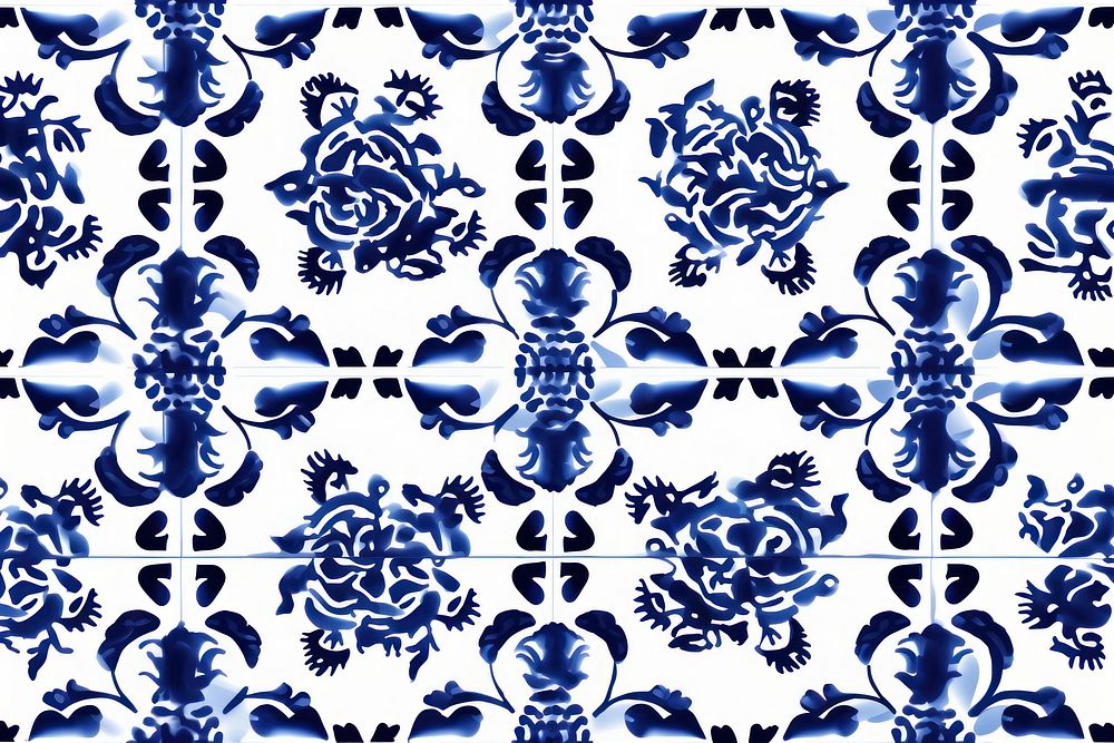 Tile pattern of turtle art backgrounds blue.