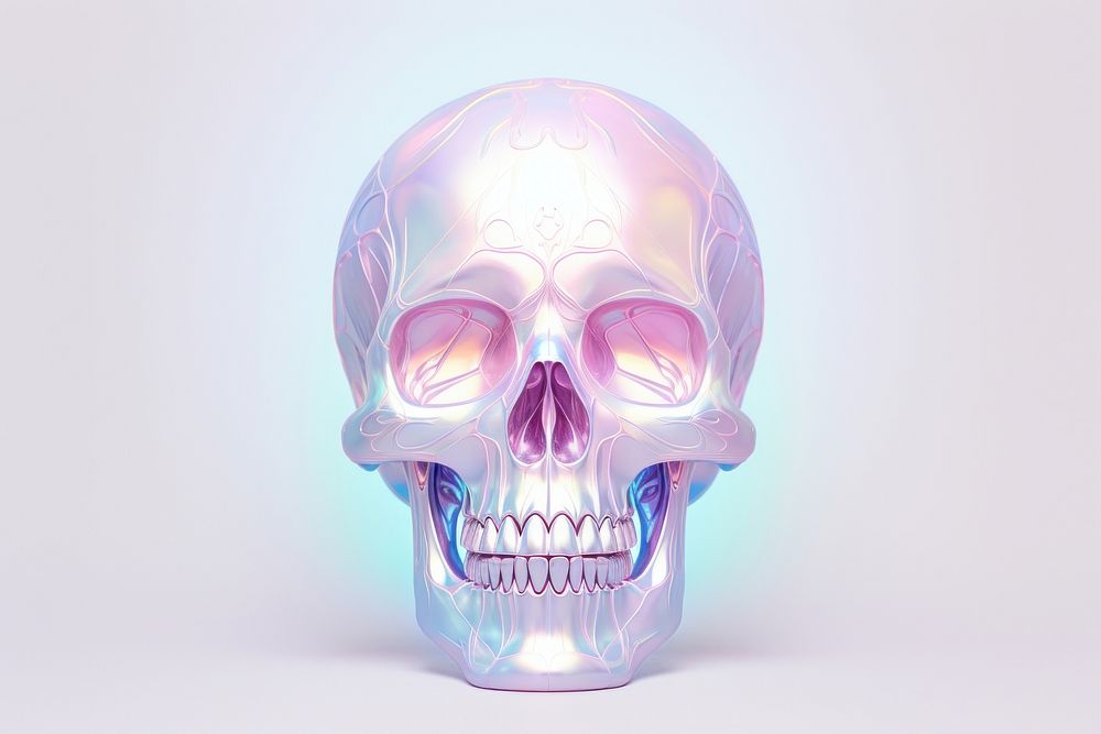 A skull art glowing science.