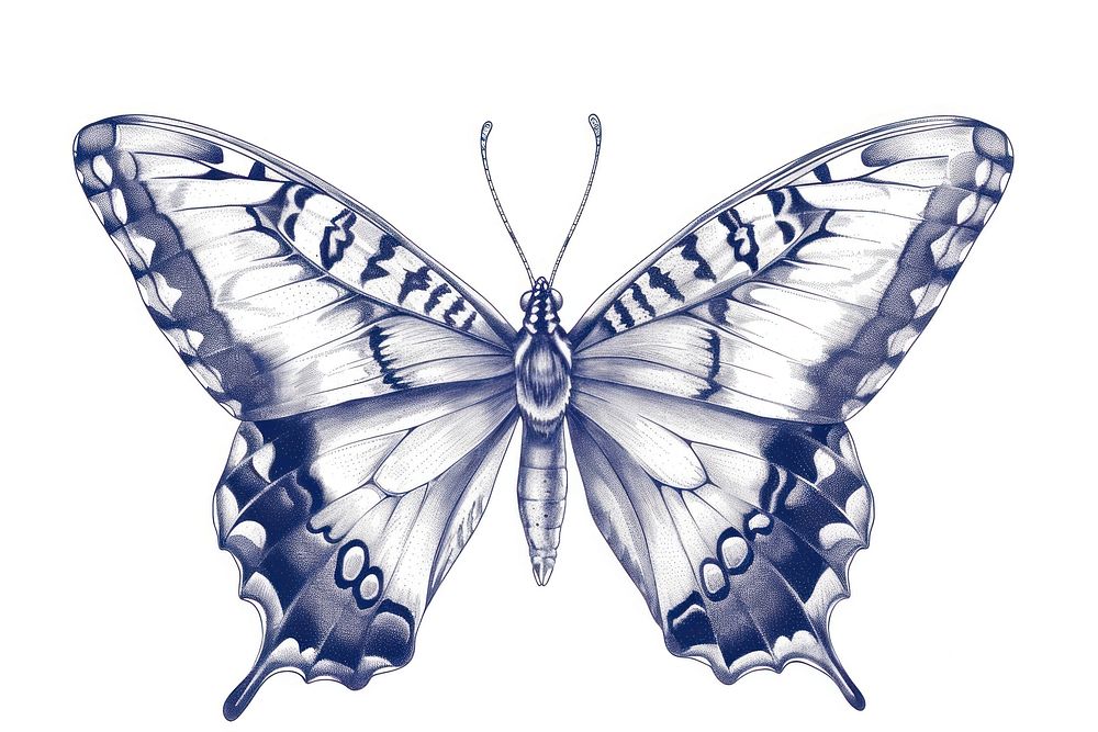 Antique of butterfly drawing sketch animal.