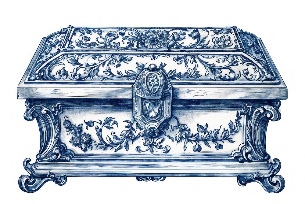 Antique of casket furniture drawing sketch.