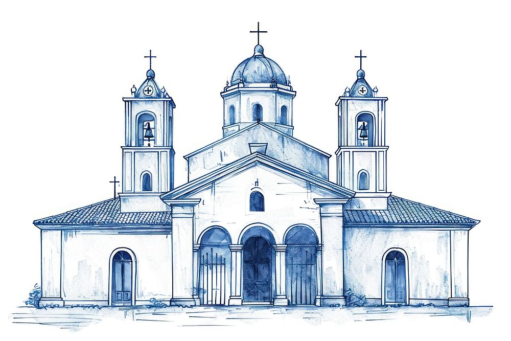 Antique of church drawing sketch architecture.
