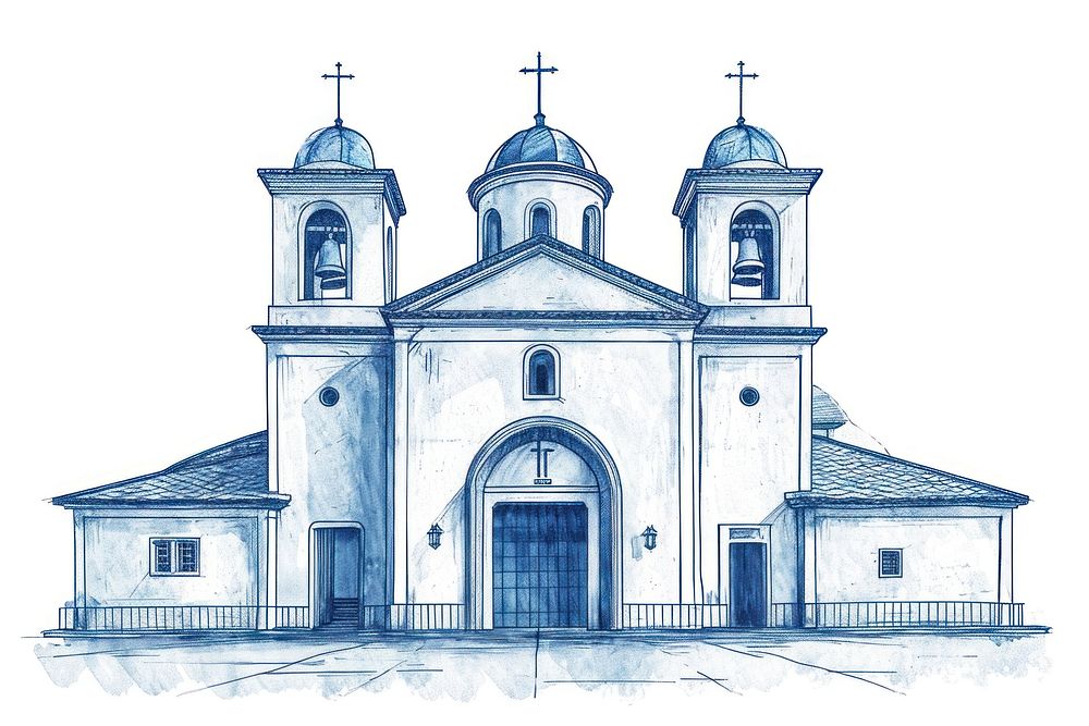 Antique of church drawing sketch architecture.