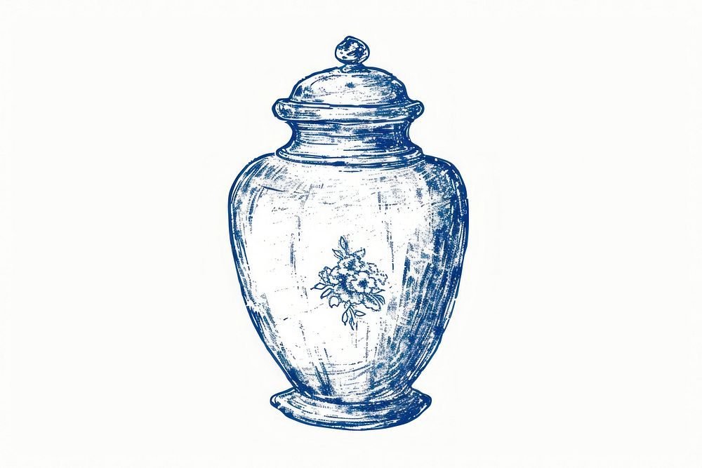 Antique of jar drawing bottle sketch.
