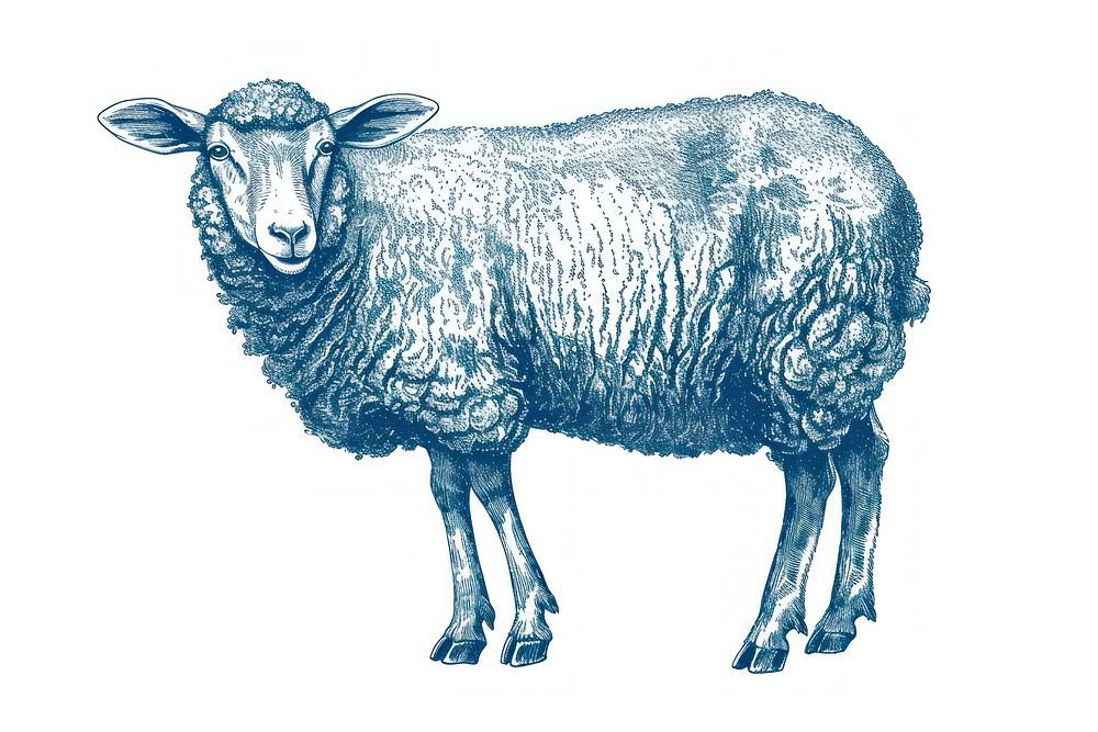 Antique of sheep livestock drawing animal.