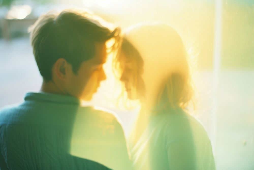 Kissing photography portrait sunlight. AI generated Image by rawpixel.