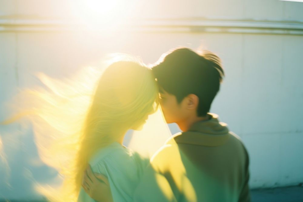 Sunlight outdoors kissing adult. AI generated Image by rawpixel.
