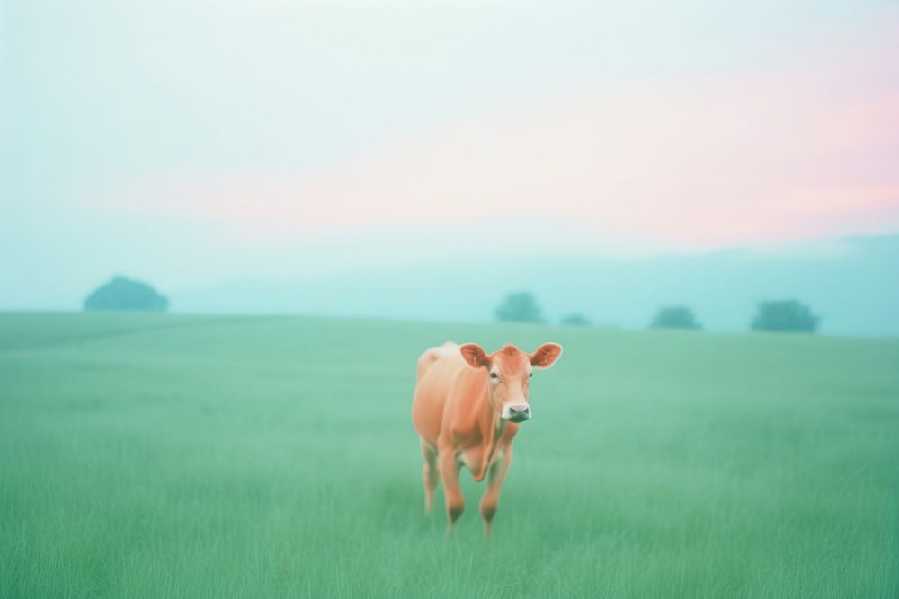 A cow grassland livestock outdoors. AI generated Image by rawpixel.
