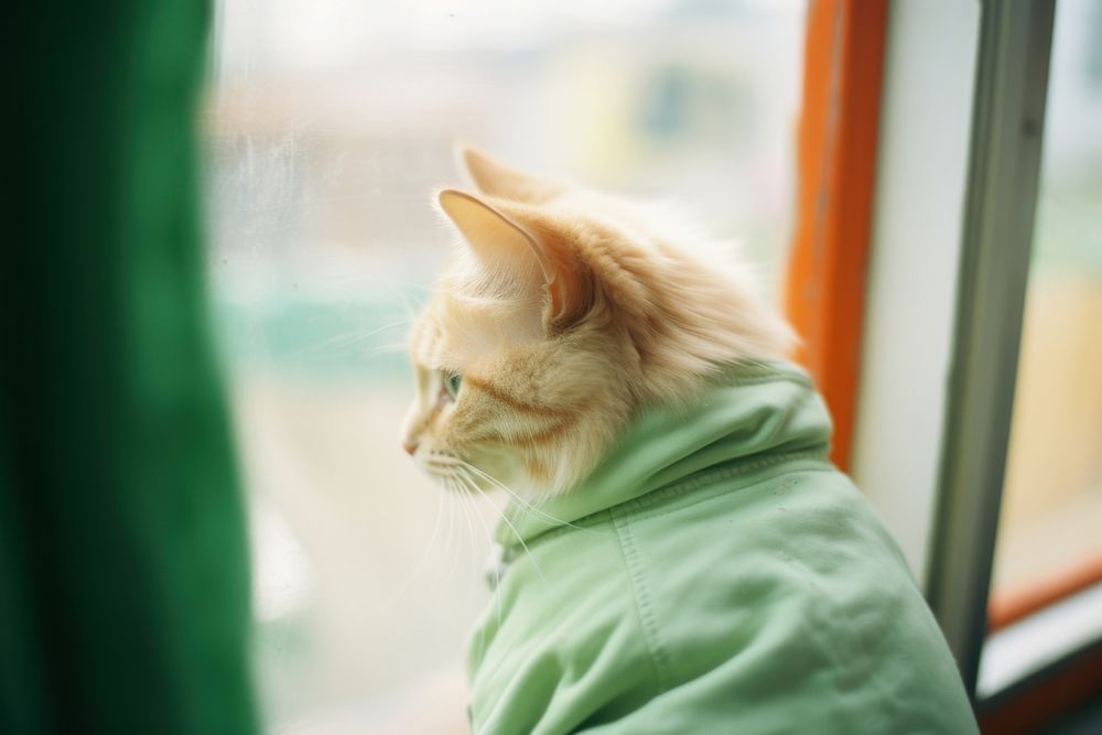 A cat windowsill mammal animal. AI generated Image by rawpixel.