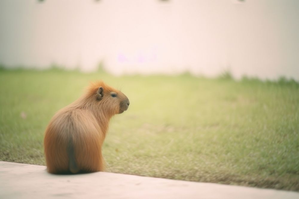 A capybara animal mammal rodent. AI generated Image by rawpixel.