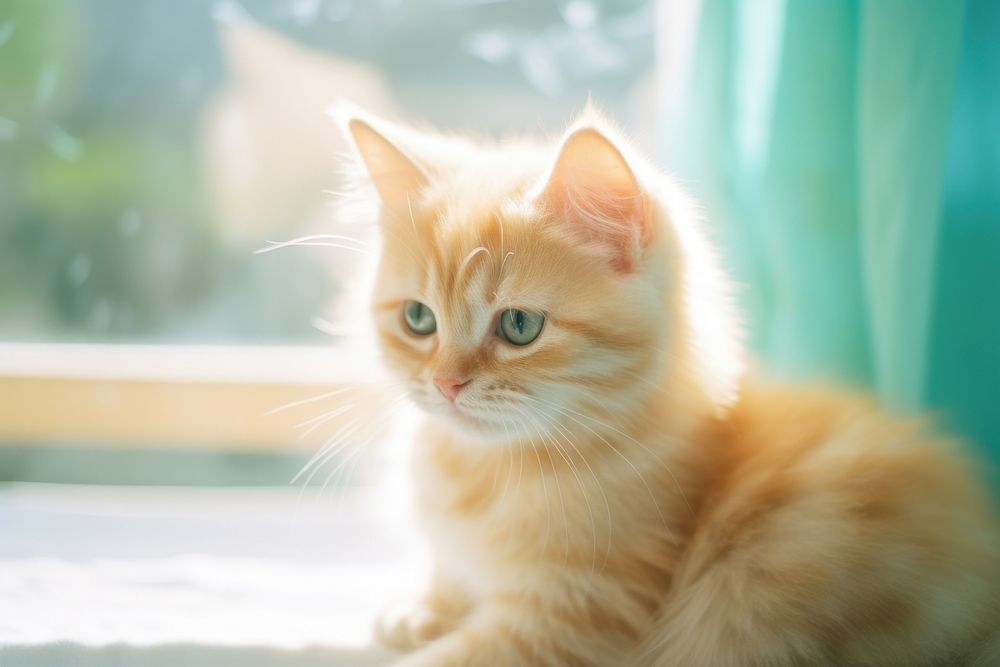 A cute cat acting cute mammal animal kitten. AI generated Image by rawpixel.