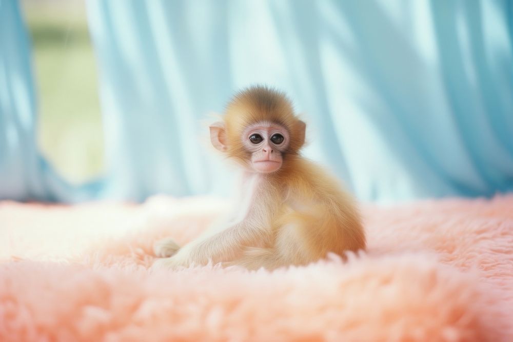 A baby monkey wildlife animal mammal. AI generated Image by rawpixel.