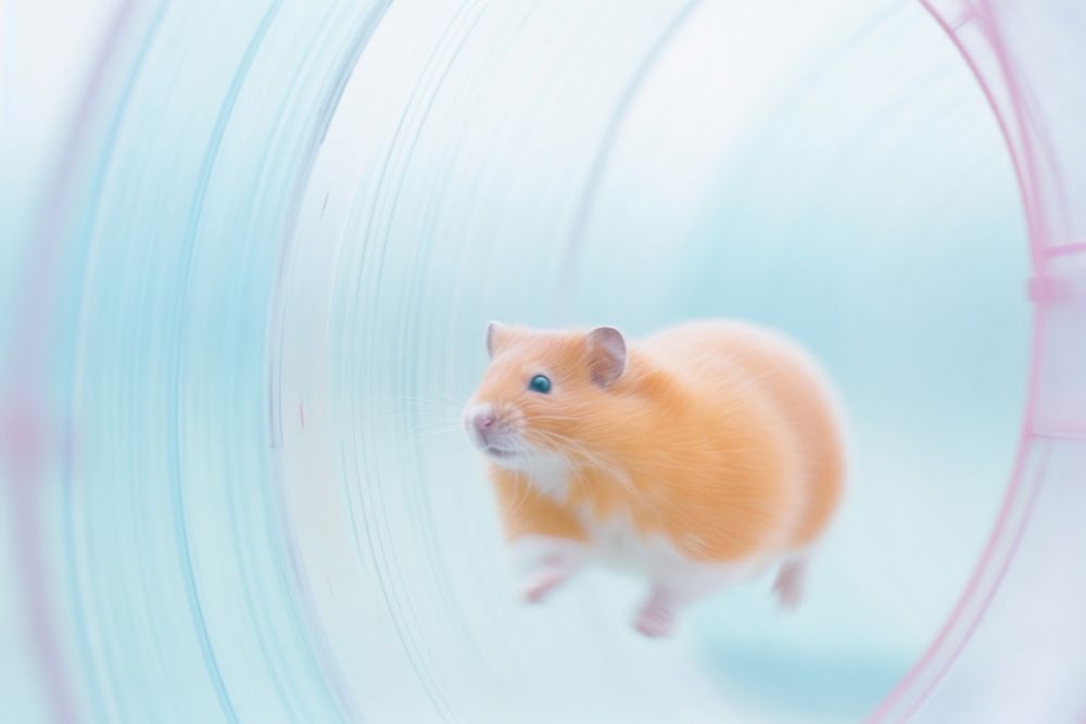 A hamster running in a hamster wheel rat animal mammal. AI generated Image by rawpixel.