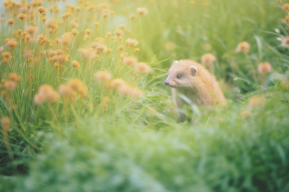 A hedgehog in the garden wildlife outdoors animal. AI generated Image by rawpixel.